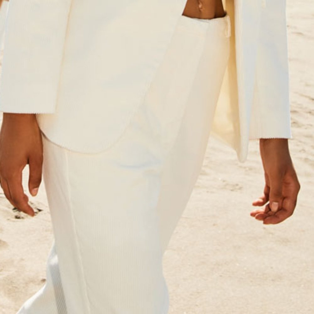 MAURO GRIFONI MADE IN ITALY Pants Sz ~ 31W WHITE Slightly sheer NWT CLASSYY CHIC